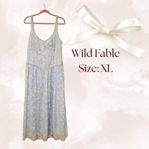 Wild Fable Blue Floral Sheer Maxi Dress | Size XL